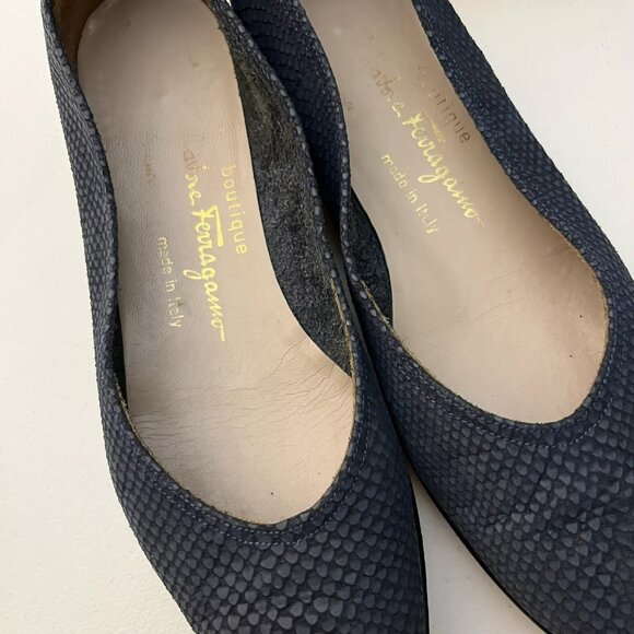 Salvatore Ferragamo Boutique Slip On Shoes Leather Reptile Print Made‎ Italy 6 M - Picture 8 of 10